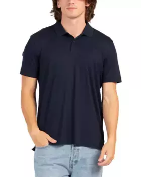 Однотонное жидкое поло с короткими рукавами Calvin Klein, цвет Dark Sapphire