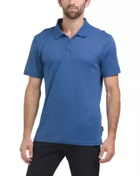 Однотонное жидкое поло с короткими рукавами Calvin Klein, цвет True Navy