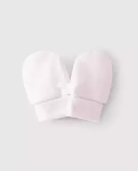 Однотонные антибактериальные хлопковые варежки для девочки Laranjinha, розовый