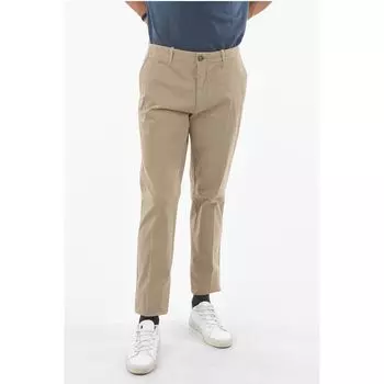 Однотонные брюки-чинос из эластичного хлопка ID Corneliani, Beige