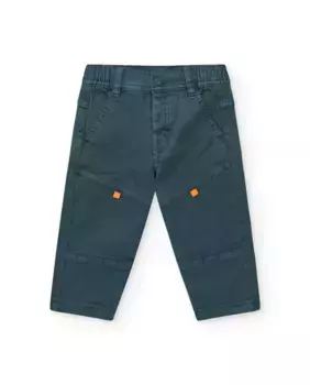 Однотонные брюки для мальчиков с петлями для ремня на талии Tuc tuc, темно-зеленый