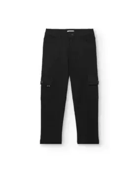 Однотонные брюки-карго для мальчика из 100% хлопка Tuc tuc, черный