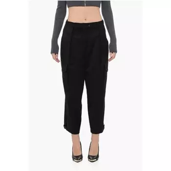 Однотонные брюки-карго с одной складкой Idra, Black