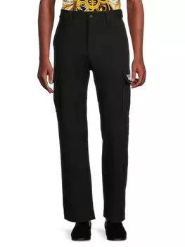 Однотонные брюки-карго Versace, черный