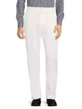 Однотонные брюки с плоской передней частью Ferragamo, цвет Off White