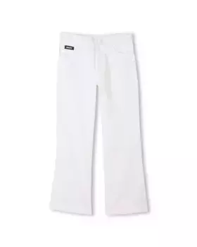 Однотонные брюки с пятью карманами для девочек слегка расклешены DKNY, белый