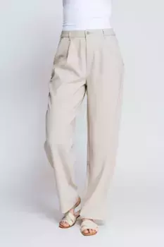 Однотонные брюки со складками Zhrill, бежевый