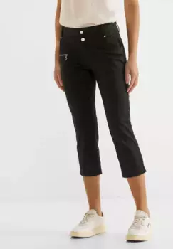 Однотонные брюки STREET ONE 3/4, черный