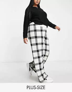 Однотонные брюки в клетку Vero Moda Curve
