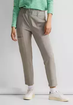 Однотонные брюки в виде бумажного пакета STREET ONE, слоновая кость