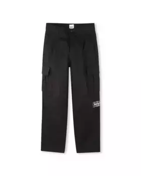 Однотонные черные брюки-карго для мальчика BOSS Kidswear