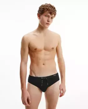 Однотонные черные мужские трусы Calvin Klein