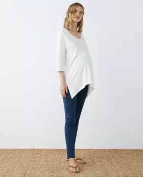 Однотонные джегинсы для беременных с эластичной резинкой на талии Southern Cotton, темно-синий