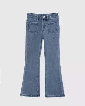 Однотонные джинсы для девочек с карманами Ikks, синий