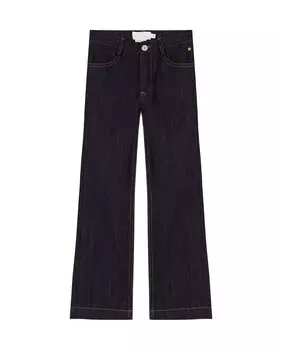 Однотонные джинсы для мальчика с контрастной строчкой Twin & Chic, темно-синий