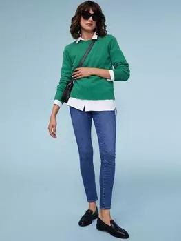 Однотонные джинсы скинни Grazer до щиколотки Baukjen, средний оттенок индиго