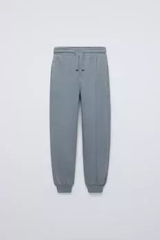 Однотонные флисовые брюки для спорта ZARA, синий