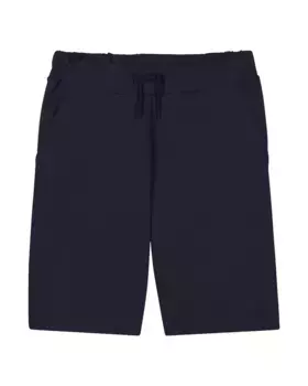 Однотонные хлопковые шорты-бермуды для мальчиков на шнурке Kenzo Kids, тёмно-синий