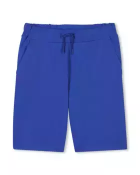 Однотонные хлопковые шорты-бермуды для мальчиков на шнурке Kenzo Kids, синий индиго