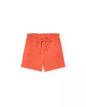 Однотонные хлопковые шорты для девочек Boboli, оранжевый