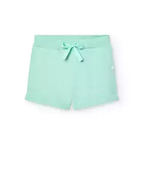 Однотонные хлопковые шорты для девочек Boboli, светло-зеленый