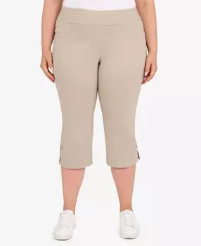 Однотонные капри без застежек plus size essentials с детальным разрезом по низу HEARTS OF PALM