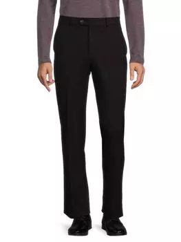 однотонные классические брюки стрейч Saks Fifth Avenue, черный