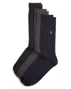 Однотонные классические носки в рубчик Polo Ralph Lauren, 3 шт, черный