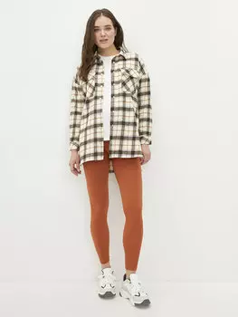 Однотонные колготки для беременных в рубчик с эластичной резинкой на талии LCWAIKIKI Maternity, жженый апельсин