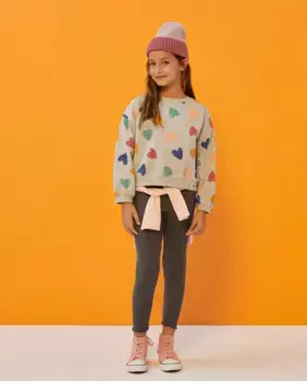 Однотонные леггинсы в рубчик для девочки Kids El Corte Ingls, антрацит