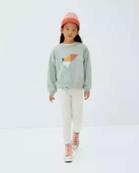 Однотонные леггинсы в рубчик для девочки Kids El Corte Ingls, светло-серый