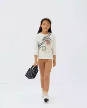 Однотонные леггинсы в рубчик для девочки Kids El Corte Ingls, коричневый