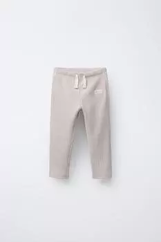 Однотонные леггинсы в рубчик с этикеткой ZARA, цвет Ice