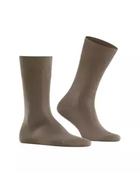 Однотонные мужские носки из шотландской нити Falke, коричневый