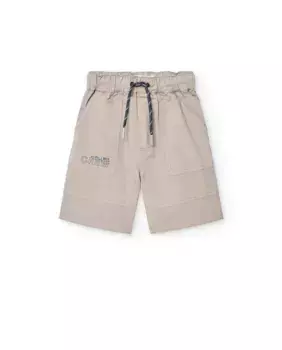 Однотонные мужские шорты-бермуды на шнурке Boboli, коричневый