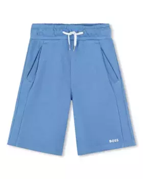 Однотонные мужские шорты-бермуды на шнурке BOSS Kidswear, голубой
