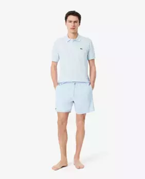 Однотонные мужские шорты для плавания средней длины Lacoste, голубой