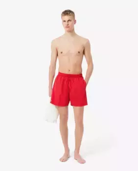 Однотонные мужские шорты для плавания средней длины Lacoste, красный
