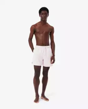 Однотонные мужские шорты для плавания средней длины Lacoste, розовый