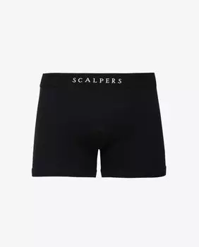 Однотонные мужские трикотажные боксеры черного цвета Scalpers, черный