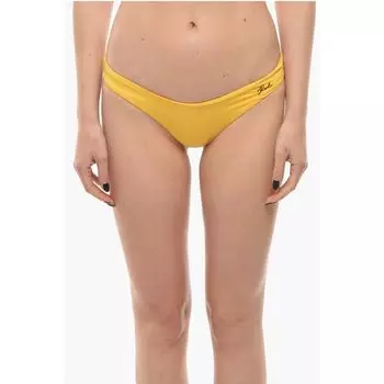 Однотонные плавки бикини с металлическим логотипом Karl Lagerfeld, Yellow