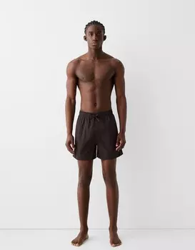 Однотонные плавки свободного кроя Bershka, коричневый