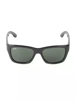 Однотонные прямоугольные солнцезащитные очки 53MM Ray-Ban, черный