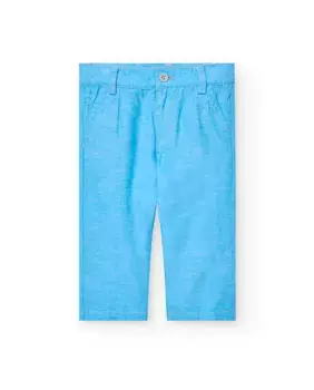 Однотонные прямые брюки для мальчиков с застежкой на пуговицы Boboli, голубой
