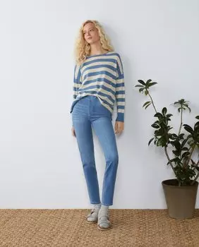 Однотонные прямые женские леггинсы Southern Cotton, светло-синий