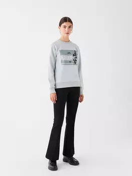 Однотонные расклешенные женские спортивные штаны с эластичным поясом LCW Casual, новый черный