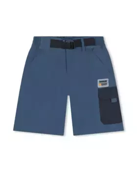 Однотонные шорты-бермуды для мальчика с пряжкой на талии Timberland, синий