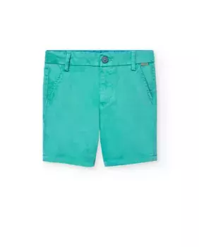 Однотонные шорты-бермуды для мальчиков с петлями для ремня на талии Boboli, зеленый