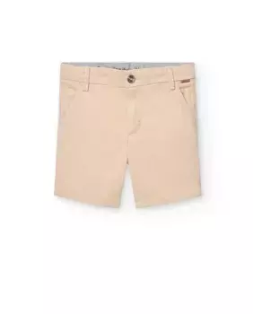 Однотонные шорты-бермуды для мальчиков с петлями для ремня на талии Boboli, бежевый