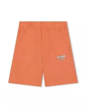 Однотонные шорты для мальчика с эластичной резинкой на талии Kenzo Kids, оранжевый